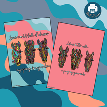 Load image into Gallery viewer, Pony Creative Mandala Artwork Prints set of 2