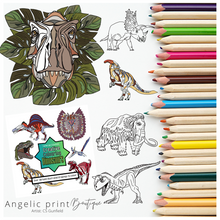 Load image into Gallery viewer, Creative Colouring: Dinosaurs - printable