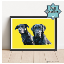 Load image into Gallery viewer, Pet Portrait Hand illustrated Digital Sketch