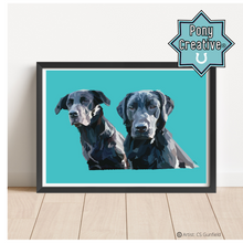 Load image into Gallery viewer, Pet Portrait Hand illustrated Digital Sketch