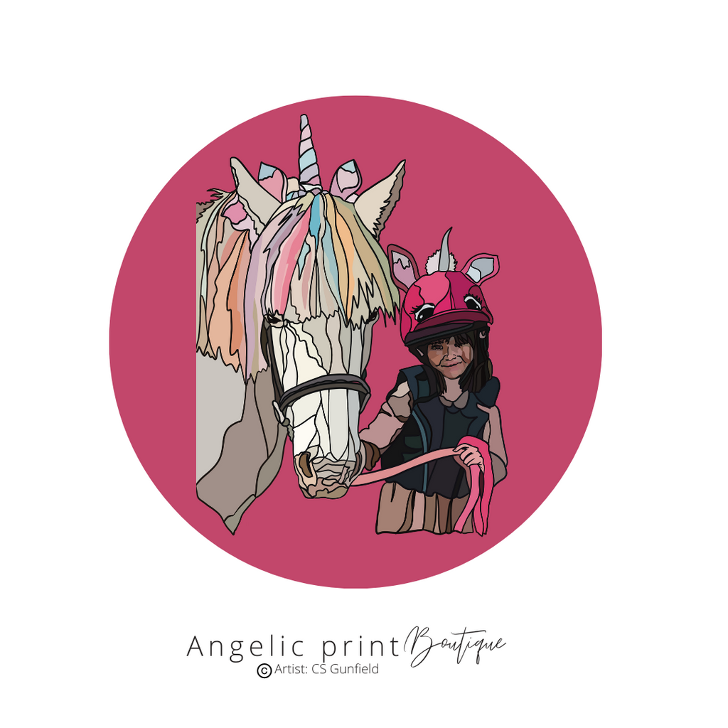 Pony Portrait Hand Illustrated Digital Sketch