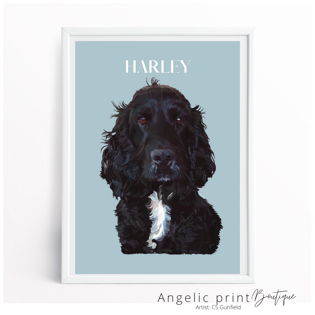 Pet Portrait Hand illustrated Digital Sketch (Professionally Printed)