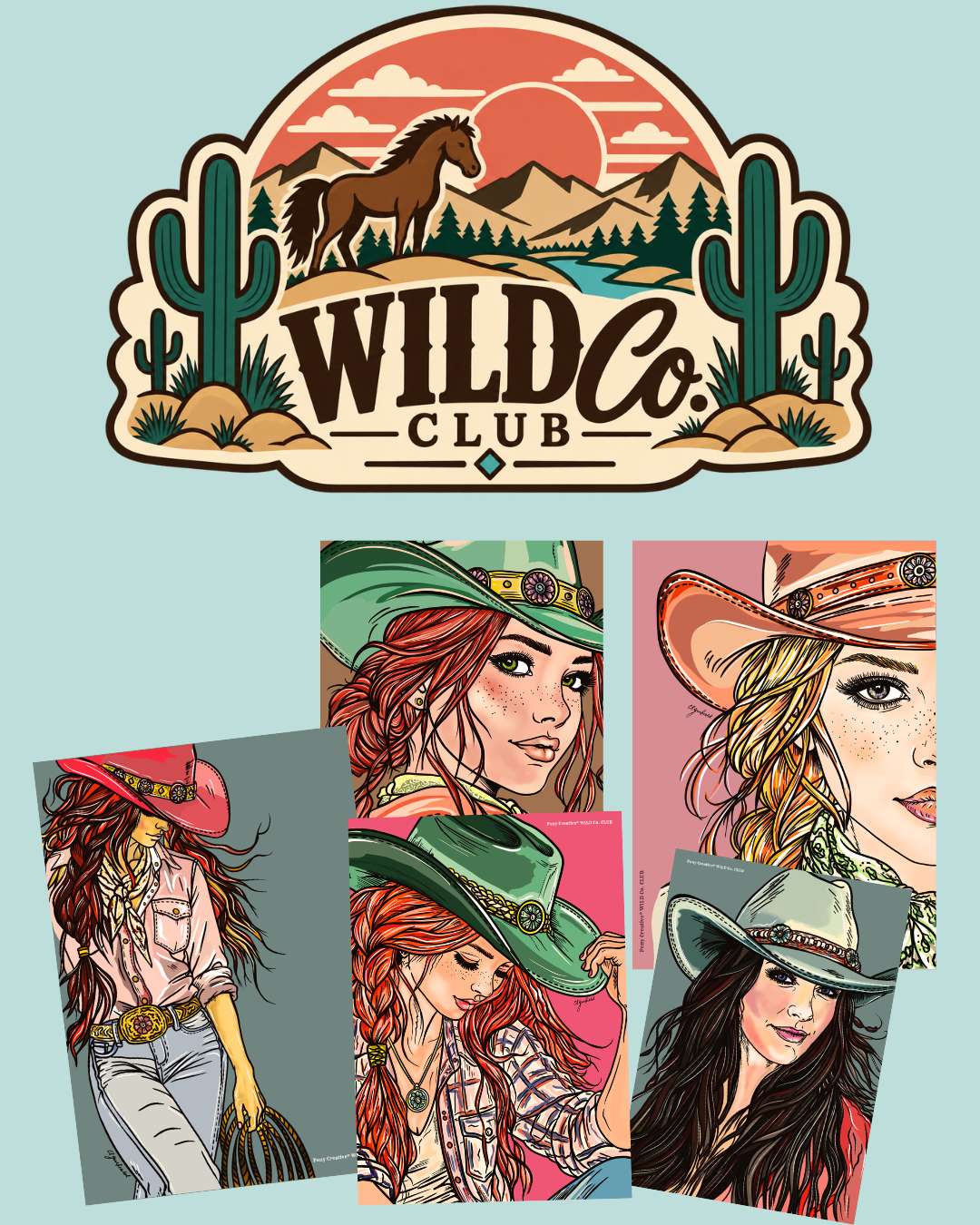 CUSTOM COWGIRL DIGITAL SKETCH PORTRAIT