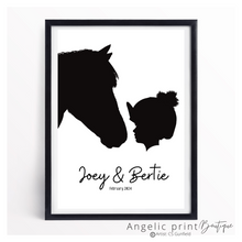 Load image into Gallery viewer, Pony Portrait  -  Bespoke Silhouette Digital Drawing
