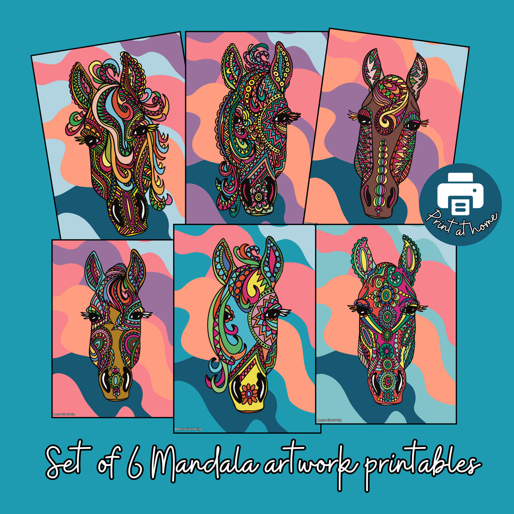 Pony Creative Mandala Artwork Prints