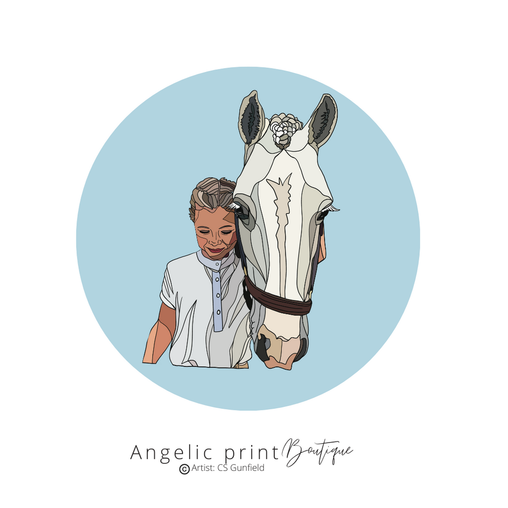 Pony Portrait Hand Illustrated Digital Sketch