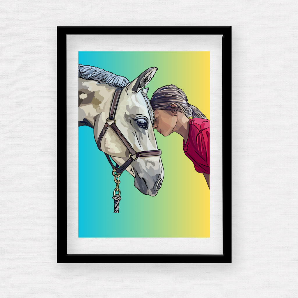 Pony Portrait Hand Illustrated Digital Sketch