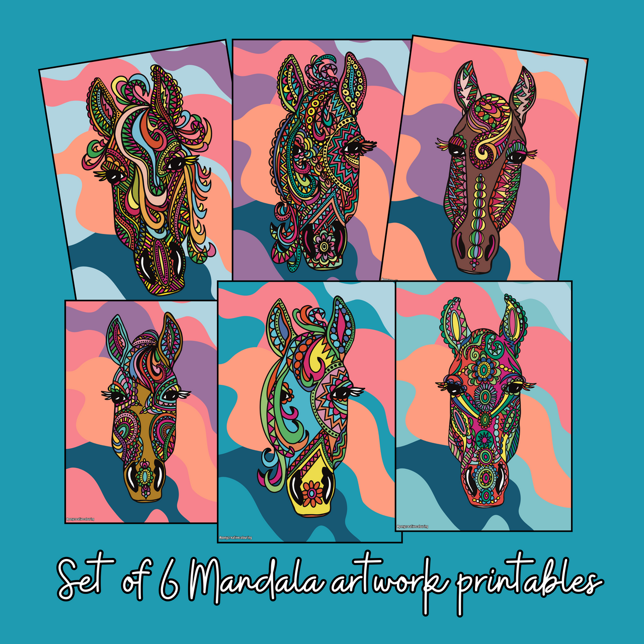 Pony Creative Mandala Artwork Prints