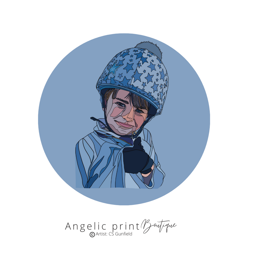 Pony Portrait Hand Illustrated Digital Sketch