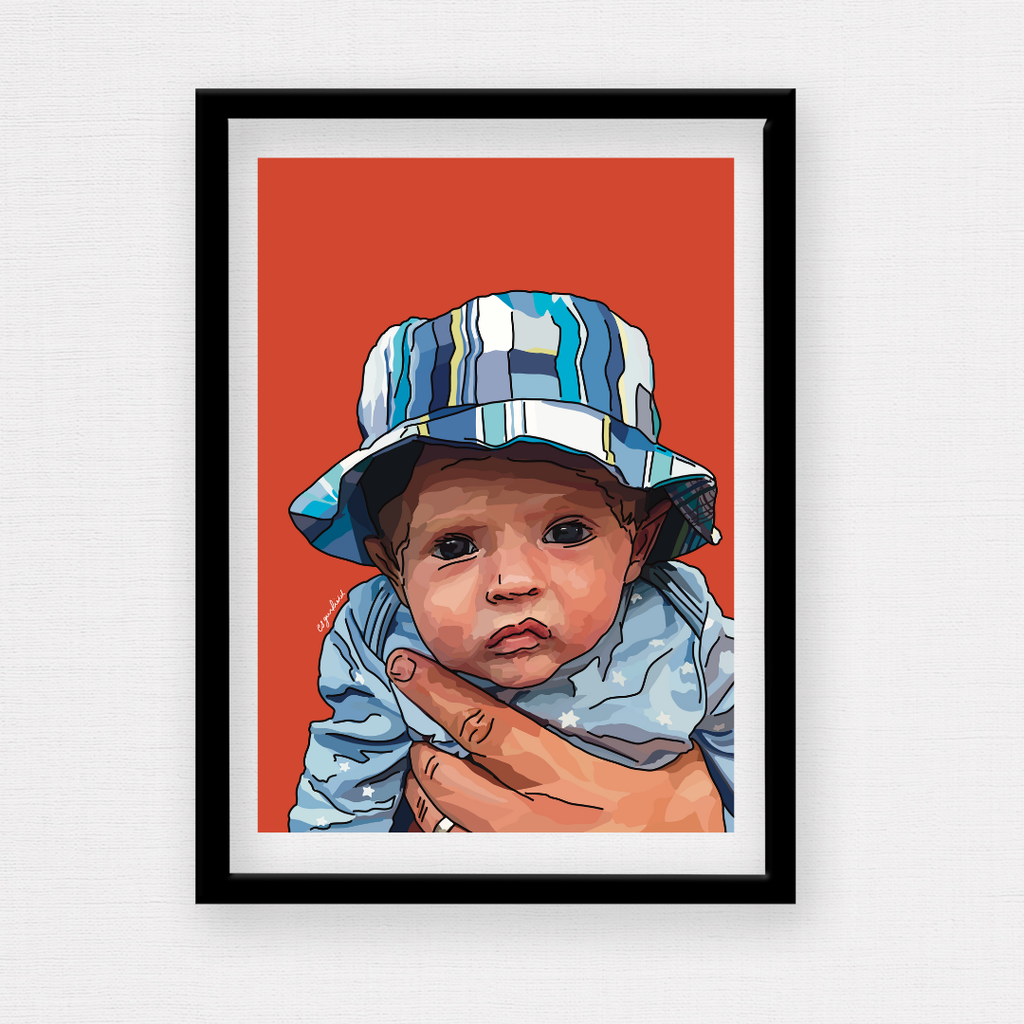 Portrait Hand illustrated Digital Sketch