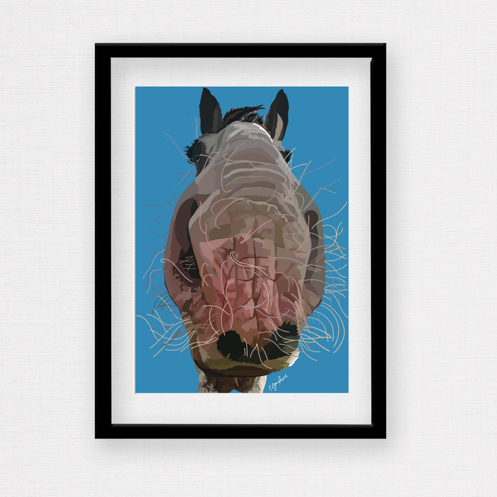 Pony Portrait Hand Illustrated Digital Sketch