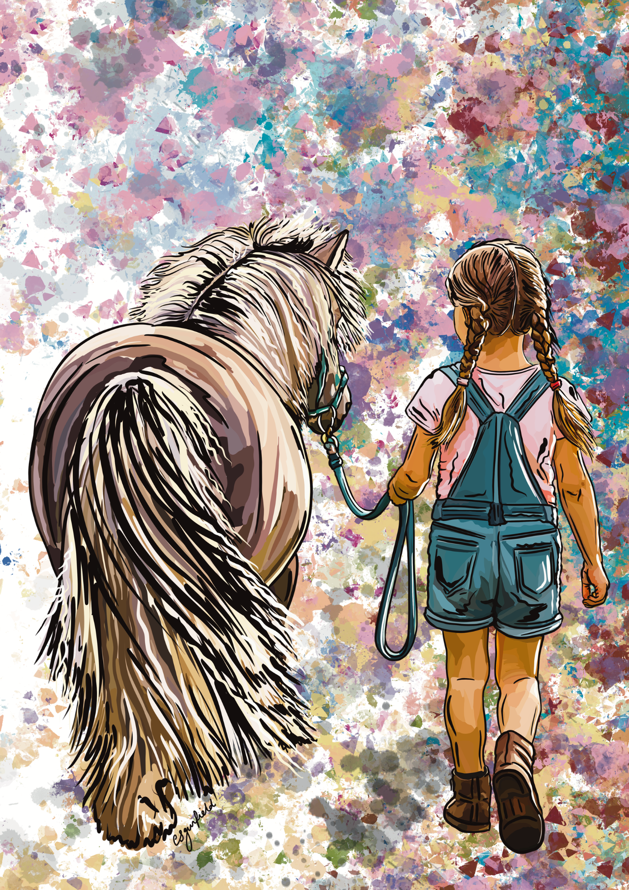 Pony & Child Illustration
