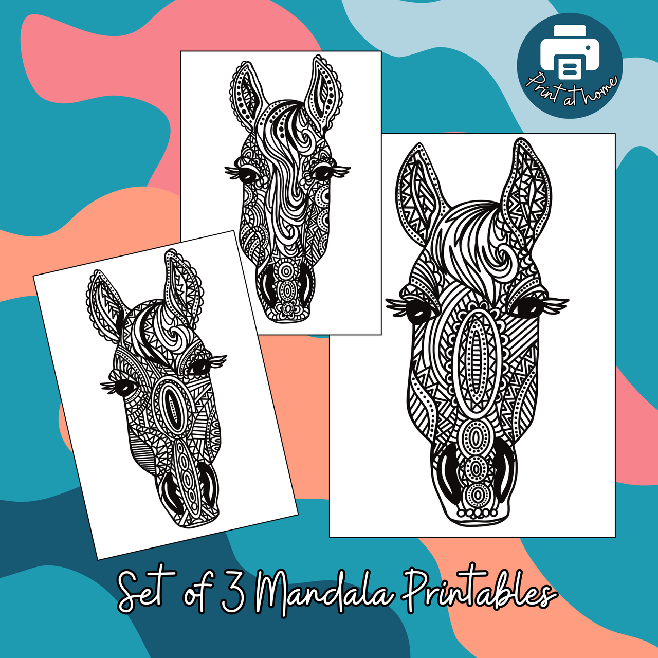 Pony Creative Mandala Printables