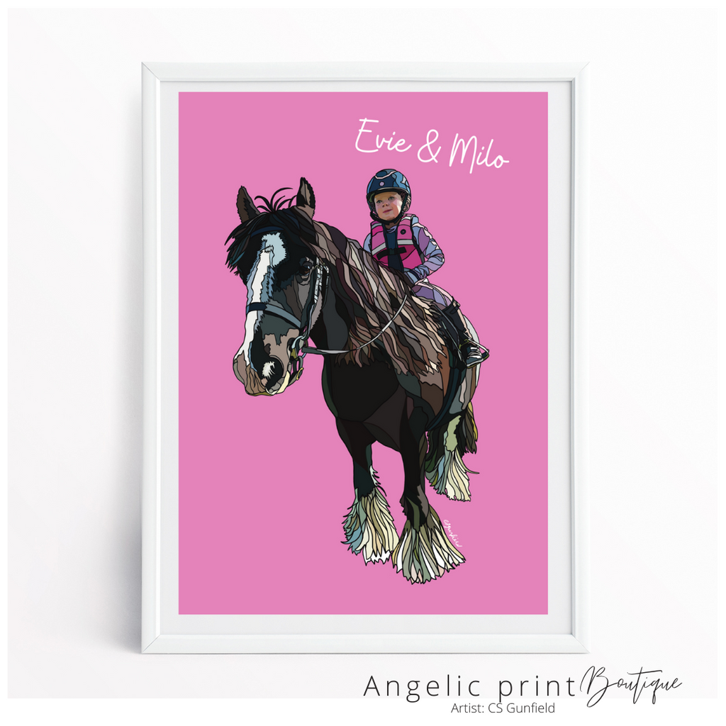 Pony Portrait Hand Illustrated Digital Sketch