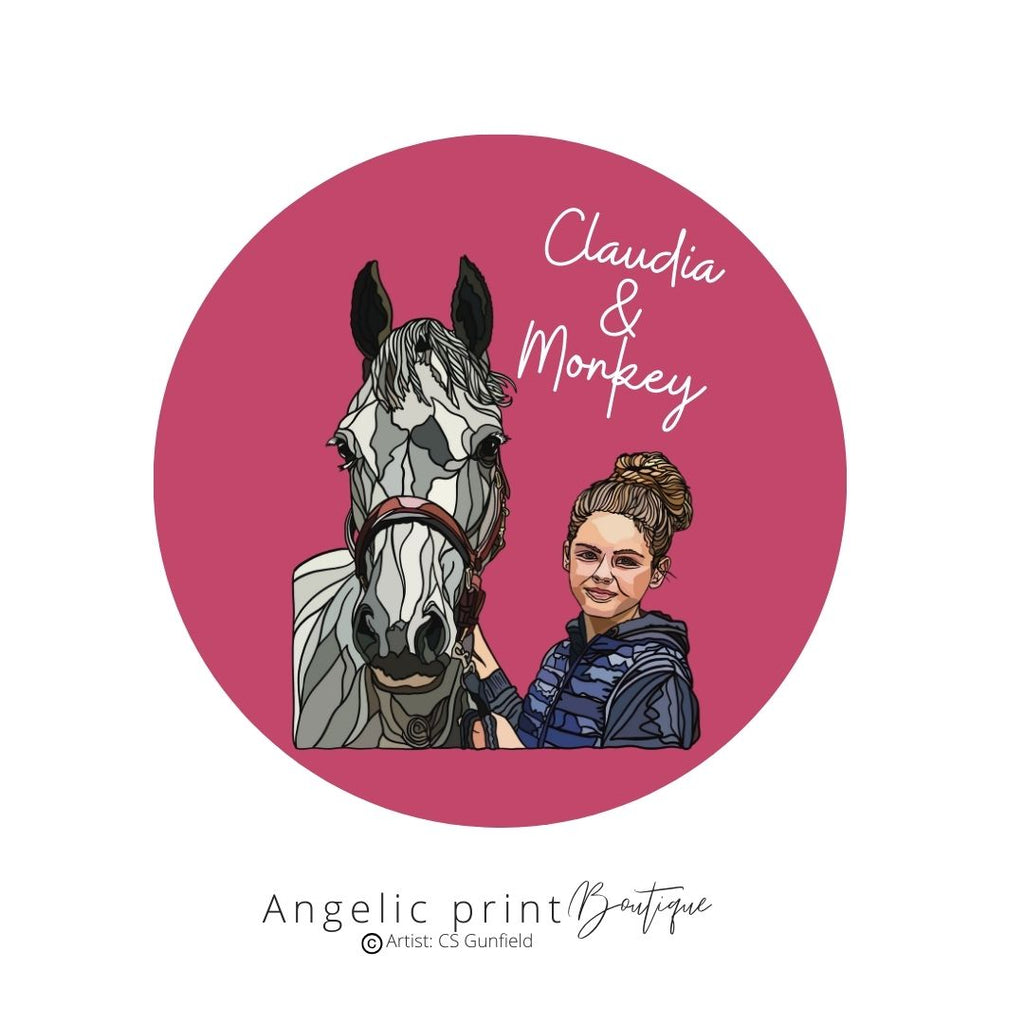 Pony Portrait Hand Illustrated Digital Sketch