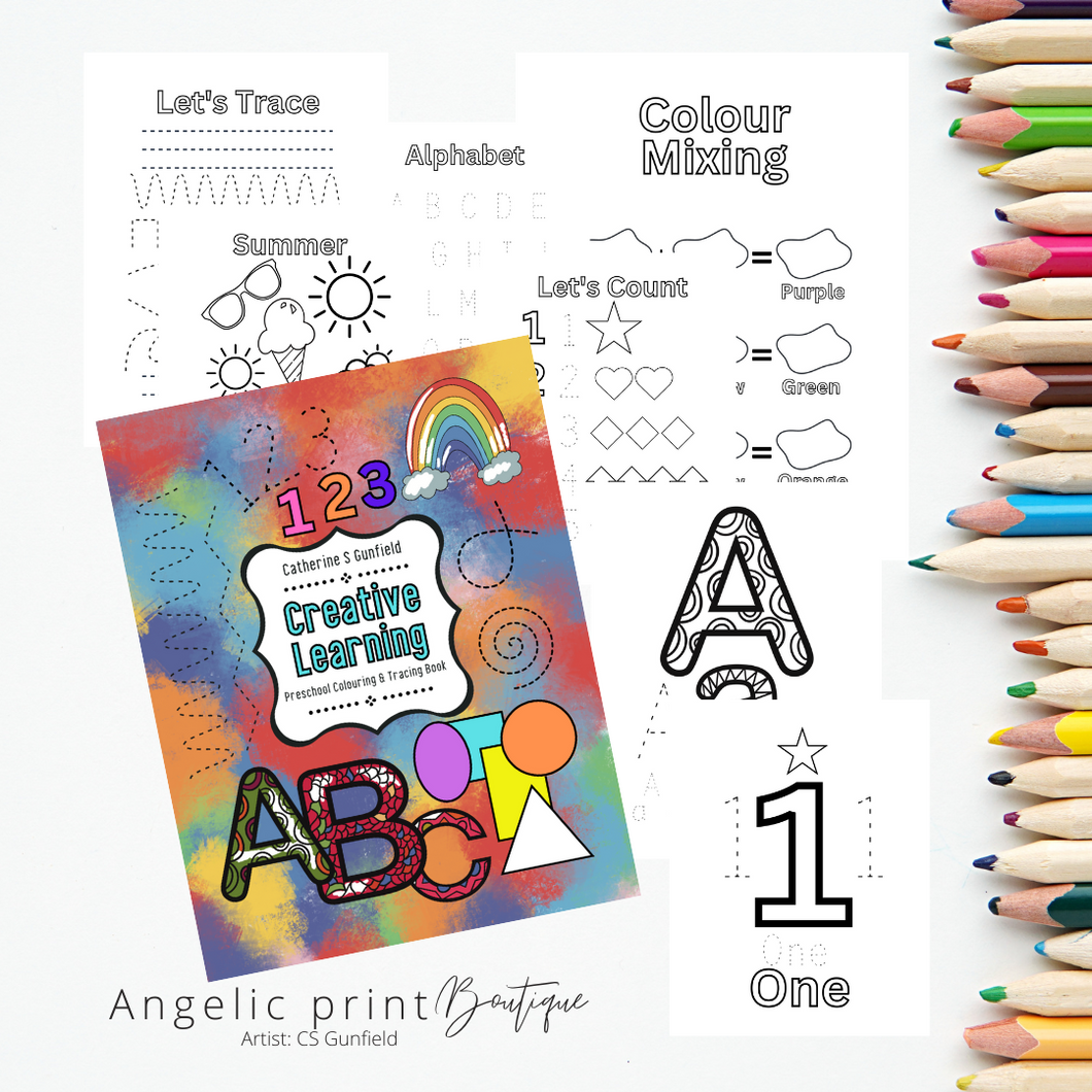 Creative Learning - Preschool colouring & Tracing - printable