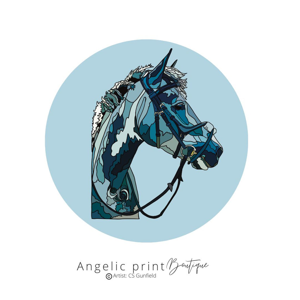 Pony Portrait Hand Illustrated Digital Sketch