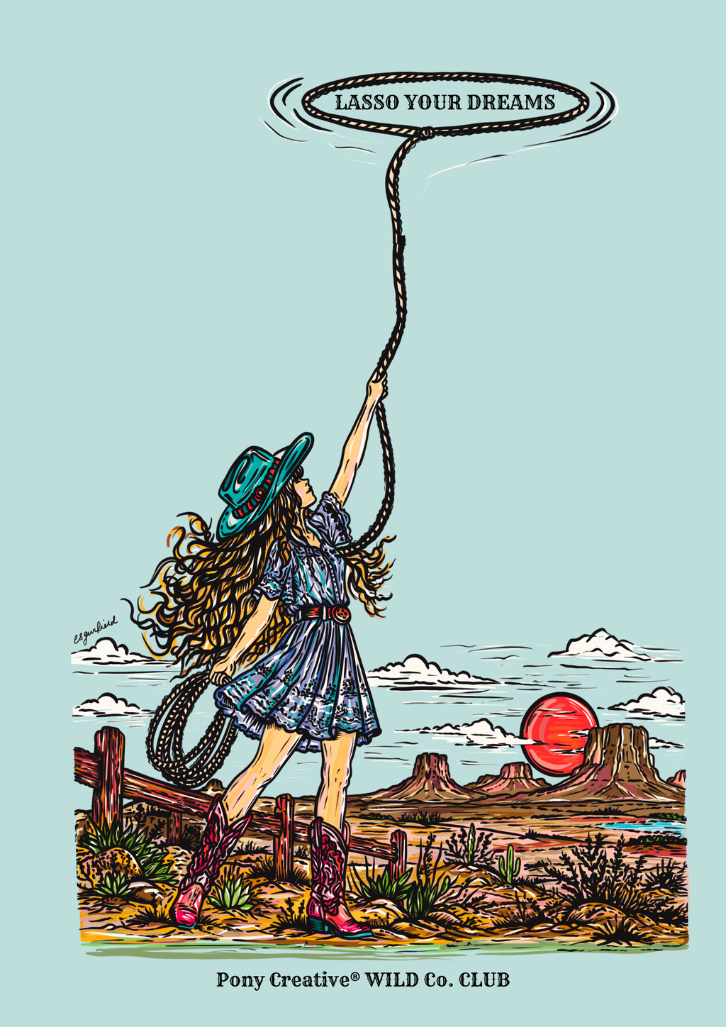 Wild Co. Club printable artwork Lasso your dreams