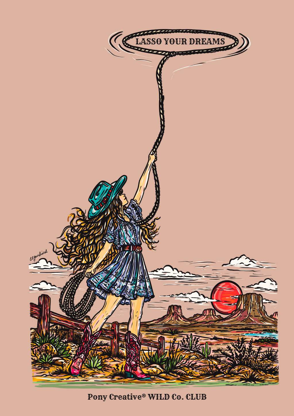 Wild Co. Club printable artwork Lasso your dreams