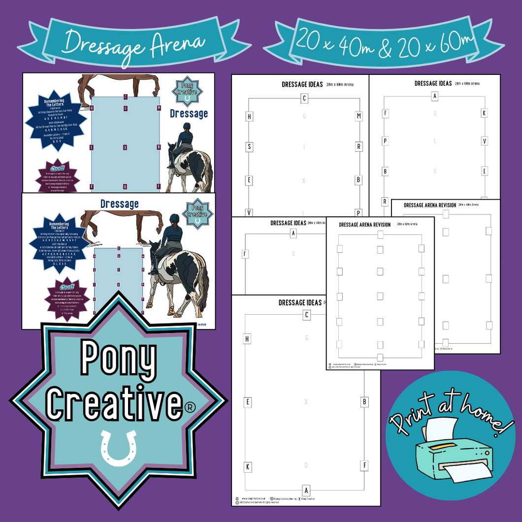 Pony Creative Dressage Arena Printables & Posters