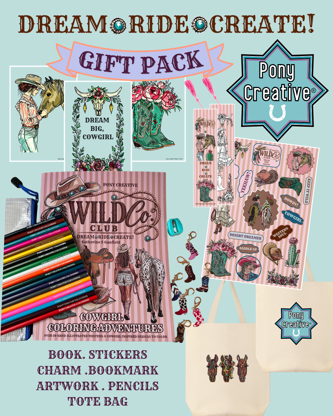 Wild Co. Club Colouring Book Gift Pack & Tote