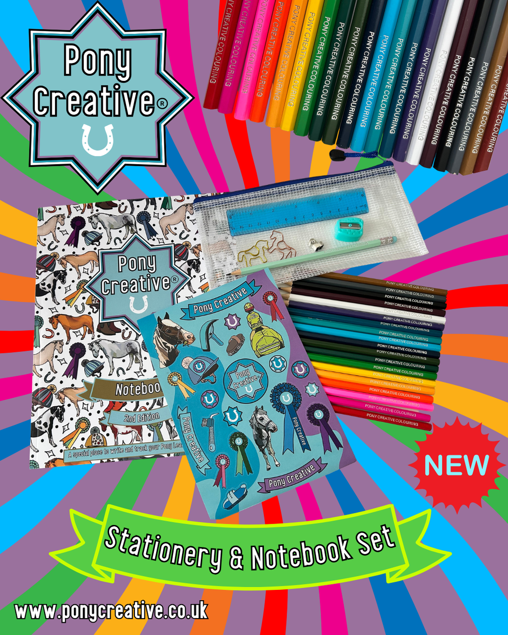 Notebook, Colouring Pencils & Stationery Set