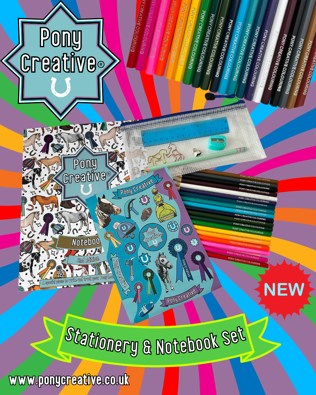 Notebook, Colouring Pencils & Stationery Set