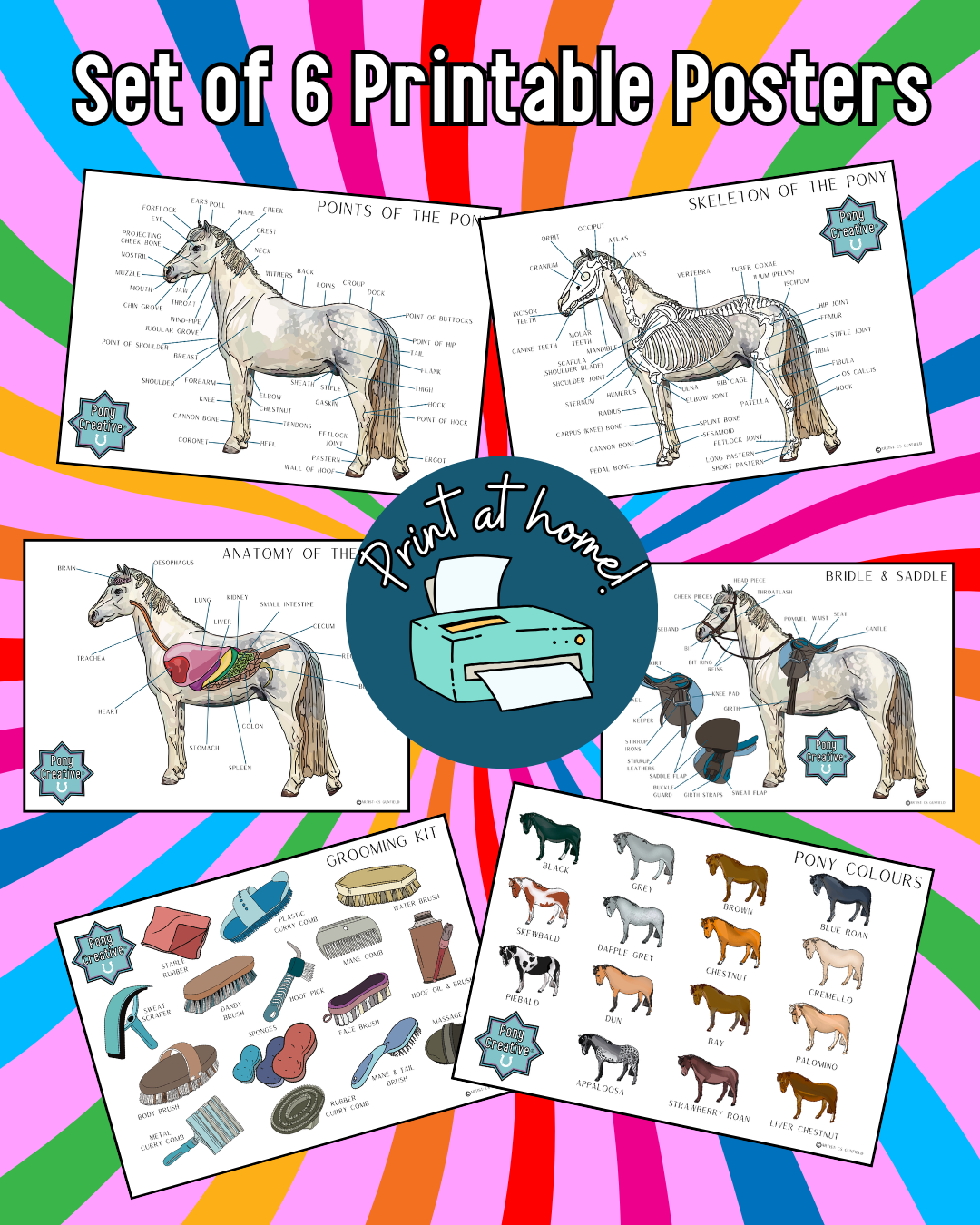 Pony Creative - Set of 6 poster printables