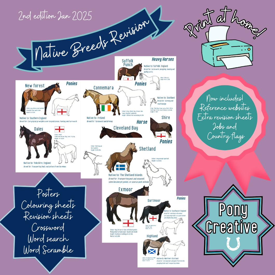 Pony Creative - Printable Native Breed Revision Pack