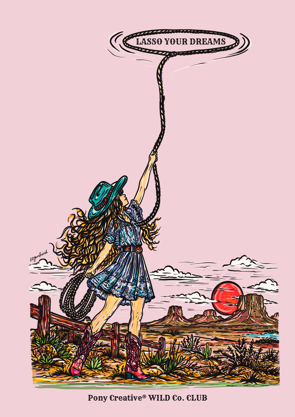 Wild Co. Club printable artwork Lasso your dreams
