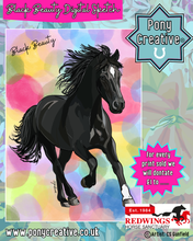 Load image into Gallery viewer, Black Beauty Digital Sketch Illustration A4 Printed
