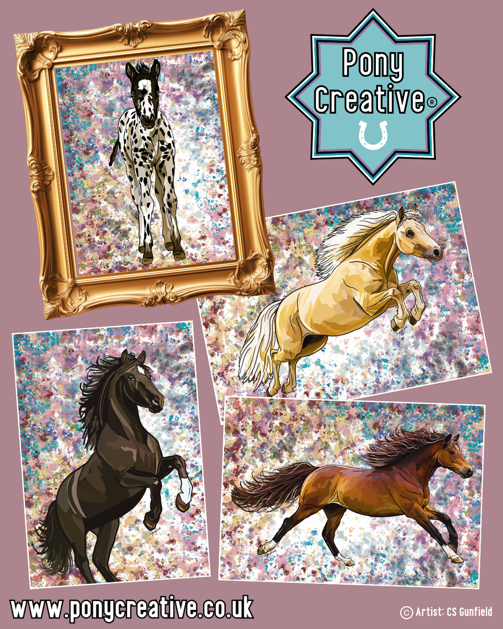 Set of Pony Illustrations
