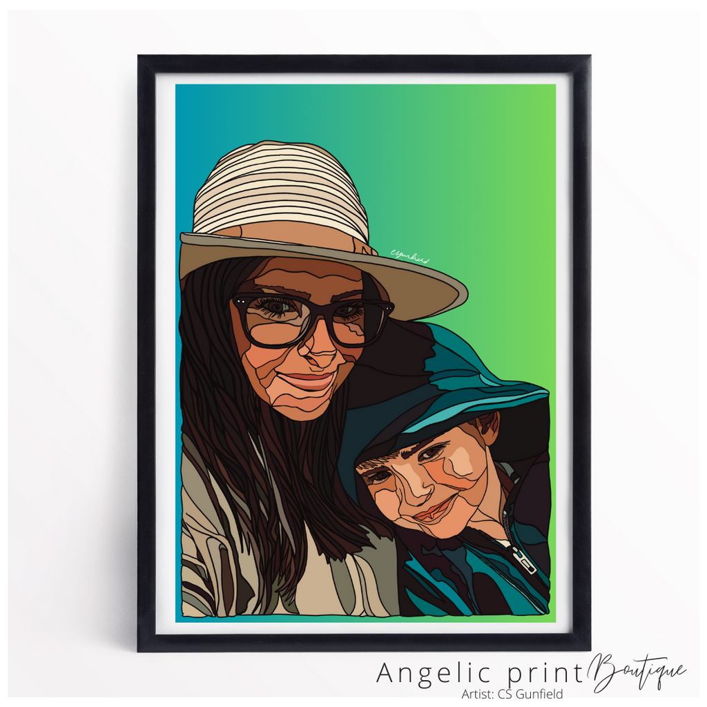 Portrait Hand illustrated Digital Sketch