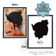 Load image into Gallery viewer, Pony Portrait  -  Bespoke Silhouette Digital Drawing
