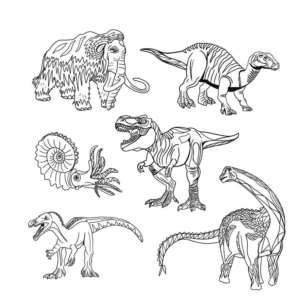 Creative Colouring: Dinosaurs - printable