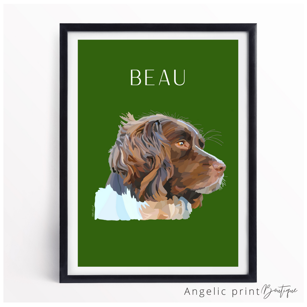 Pet Portrait Hand illustrated Digital Sketch (Professionally Printed)