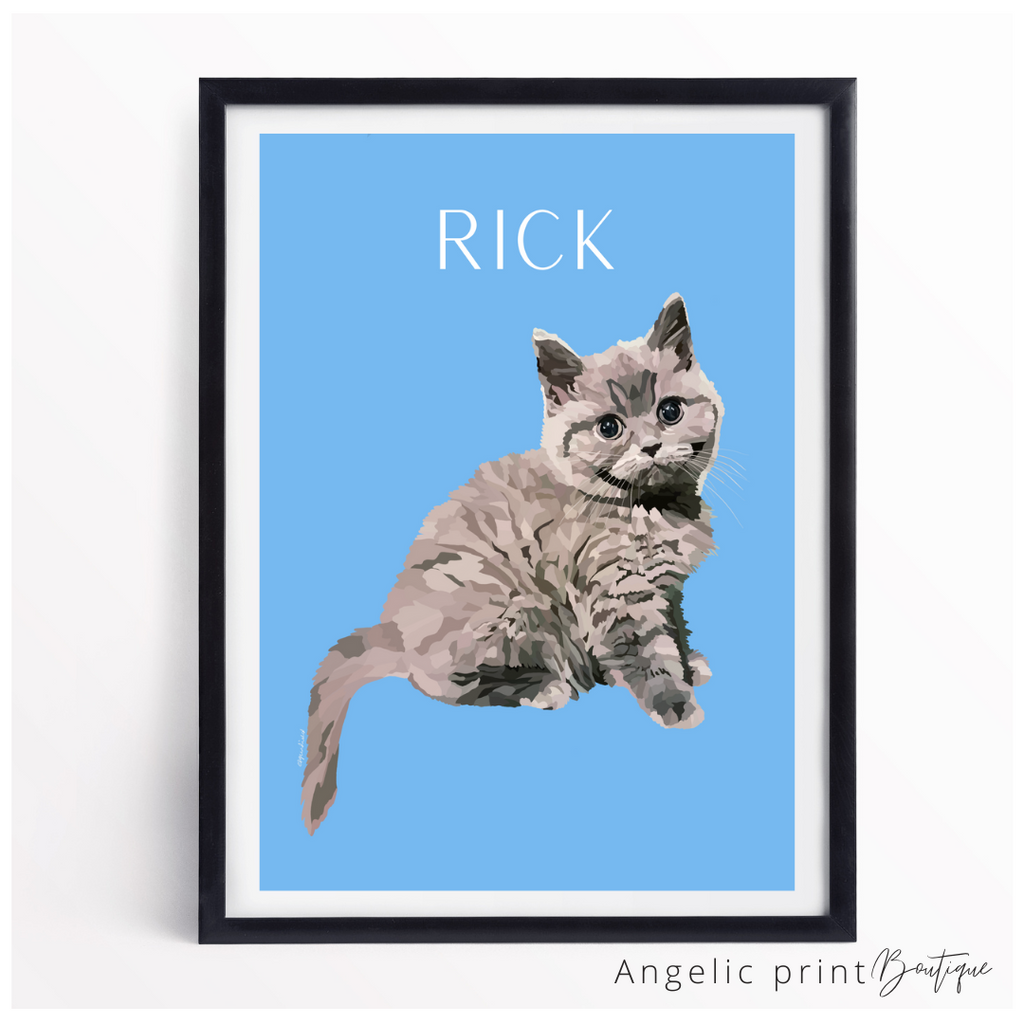 Pet Portrait Hand illustrated Digital Sketch (Professionally Printed)